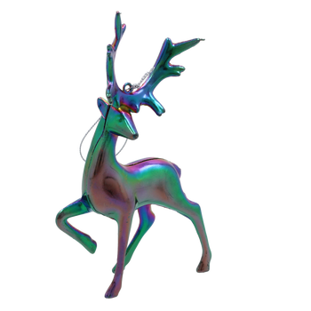 CHRISTMAS TREE DECORATION ELK WITH PETROL EFFECT 10 x 15 CM