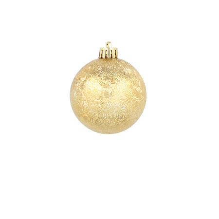 SET OF 6 BAUBLES 6 CM RED/GOLD/SILVER (TUBE)
