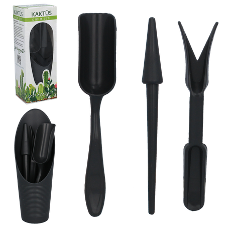 SET DE UNELTE PENTRU SUCULENTE, PLANTE MINIATURĂ ANTRACIT *4565