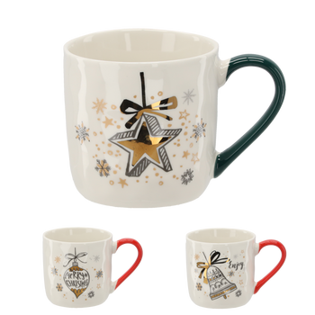 KUBEK PORCELANOWY 320 ML MIX ŚWIĄTECZNYCH WZORÓW *1865