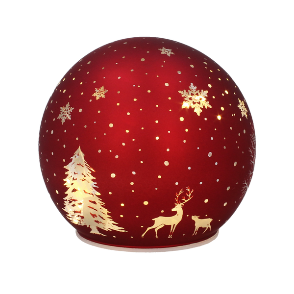 GLASS BAUBLE - RED CHRISTMAS TREE 12 x 11 CM