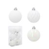 SET OF 6 BAUBLES 6 CM WHITE