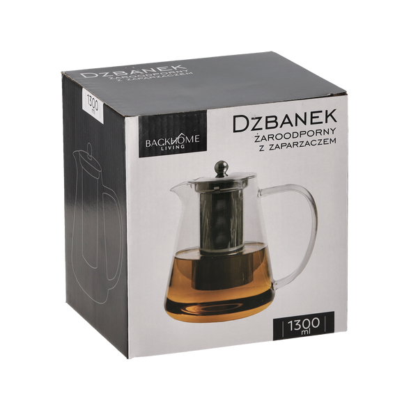 CEAINIC RESISTENT LA CĂLDURĂ CU INFUZOR ȘI CAPAC DIN METAL 1300 ML *1571