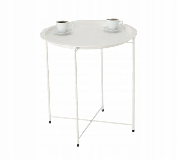 STOLIK KAWOWY OKRĄGŁY 47 x 47 x 50,5 CM BIAŁY *1074