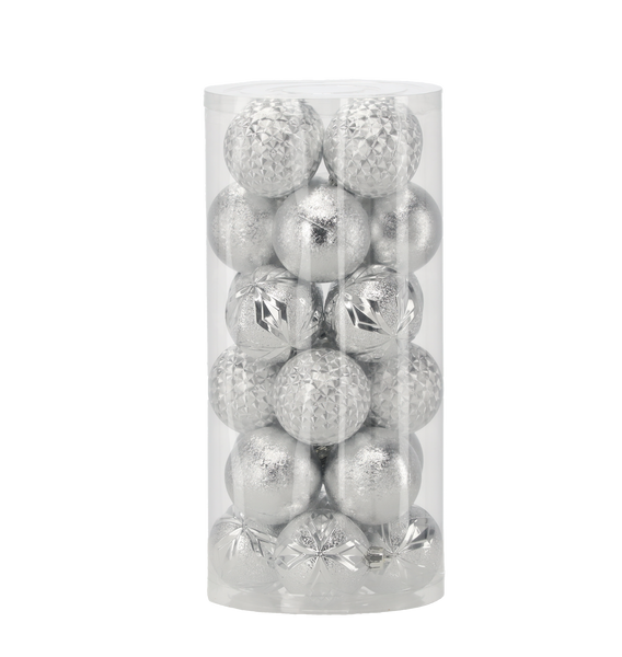 KPL. 24 BOMBEK 6 CM ČERVENÝ/ZLATÝ/SRIEBORNÝ *7481