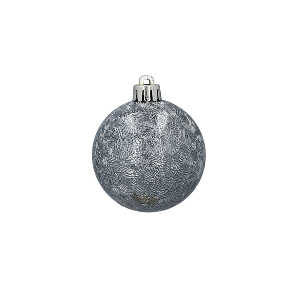 SET OF 6 BAUBLES 6 CM OLIVE/COPPER/GRAPHITE MIX DESIGNS