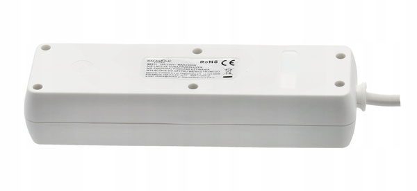 EXTENSION CORD POWER STRIP WITH SWITCH 3 SOCKETS 5M WHITE