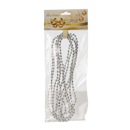GARLAND 2.7 M BEADS 5 MM RED/GOLD/SILVER
