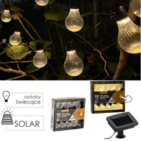 GIRLANDĂ SOLARĂ PENTRU GRĂDINĂ LUNGIME 2 + 1,8 M BENZI 10 LED ALB CALD *3613