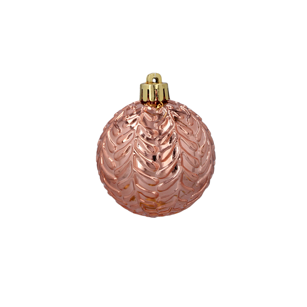 SET OF 10 BAUBLES 6 CM OLIVE/COPPER/GRAPHITE