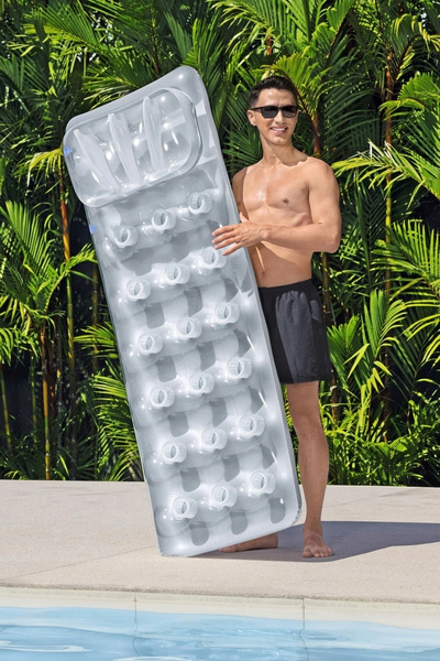 SALTEA INFLATABILĂ 1.88 x 71 CM ARGINTIE *0312