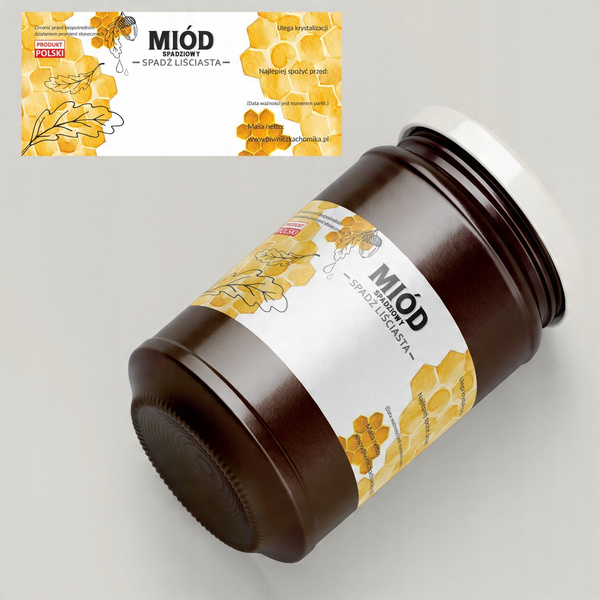 Sada 100 štítků med spadzený - spadzeń listnatý 116 x 50 mm *8313