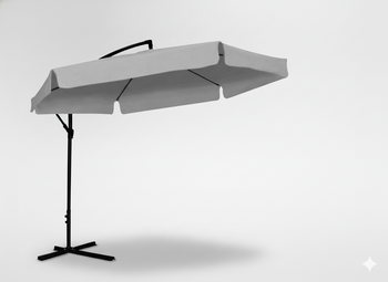 PARASOL OGRODOWY 3 M SZARY "BANANA" Z POKROWCEM