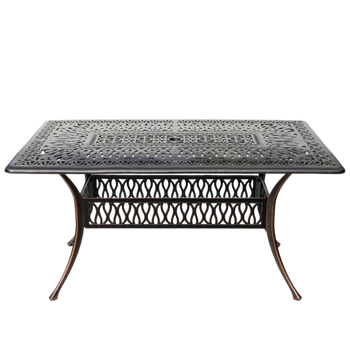 ALUMINIUM TABLE "HASTINGS" ANTIQUE BROWN 150 x 90 x 73 CM