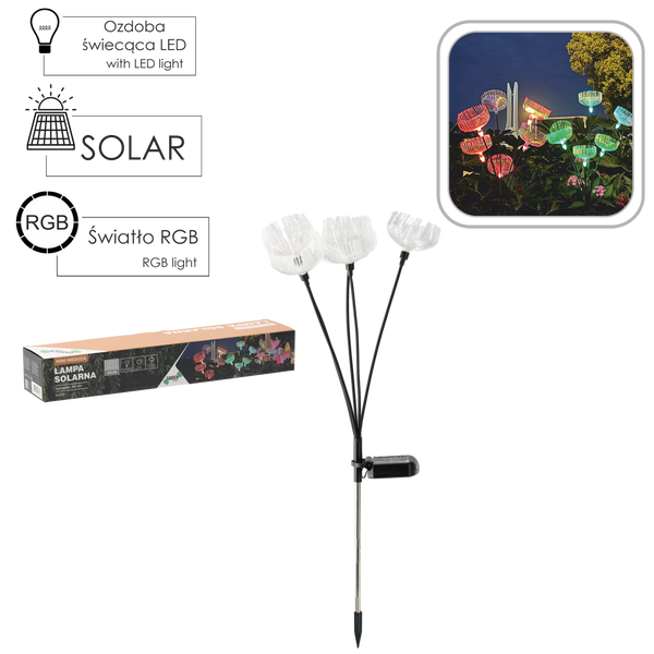 SOLAR LAMP H 68 CM JELLYFISH MINI 5 LED MULTICOLOR