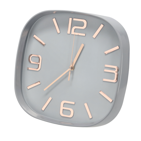 ZEGAR WISZĄCY KWADRATOWY 30,3 x 30,3 x 5,7 CM BEŻOWY/NIEBIESKI *5531