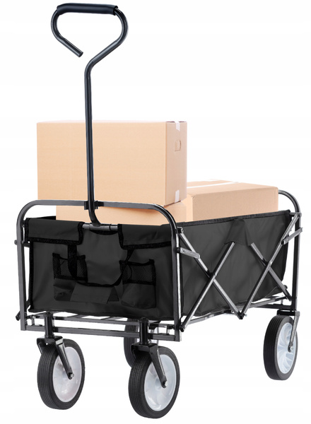 WÓZEK OGRODOWY CZARNY SKŁADANY 116x54x90cm *2426