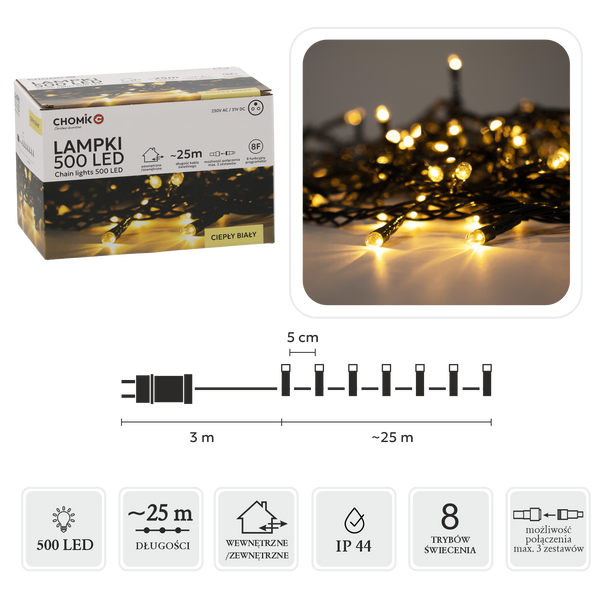 WARM WHITE LIGHTS LED 500L