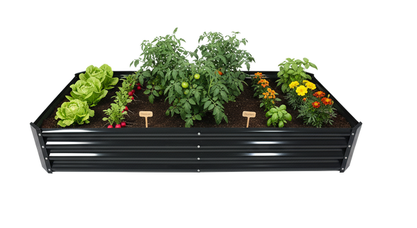 GRZĄDKA WARZYWNO-KWIATOWA 180 X 90 X 30 CM PROSTOKĄTNA ANTRACYT