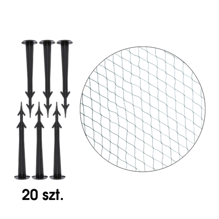 Bird Protection Net 10m x 20m (4g/m2) + 20 pins for green mounting