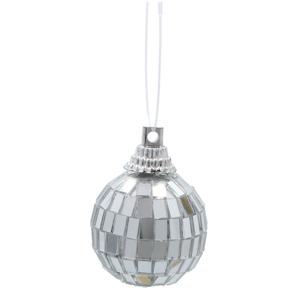 SET OF 9 MIRROR DECO BALLS SILVER 3 CM