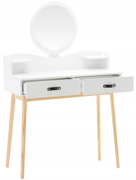 TOALETKA KOSMETYCZNA BIAŁA Z LUSTREM 100 x 40 x 139 CM *1602