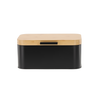 BREAD BOX LAURO - METAL WITH BAMBOO LID BLACK