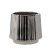 CERAMIC COVER FOR A POT 44 x 44 x 40 CM SILVER WITH STRIPES