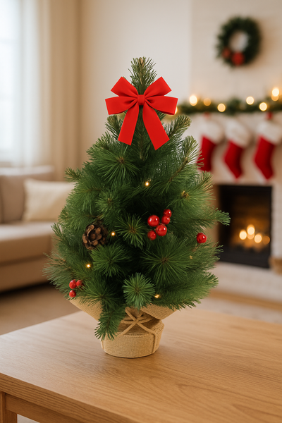 Vianočná jedlička 15 LED 50 CM ČERVENÁ *0264