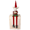 CHRISTMAS FIGURINE - REINDEER SITTING BOY / GIRL WITH HANGING LEGS 60CM LED