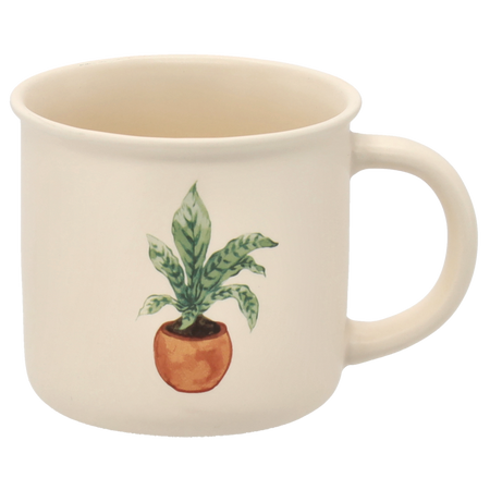 PORCELÁNOVÝ HRNEK 355 ML ROSTLINA V KVĚTINÁČI MIX VZORŮ balení=12ks *7987