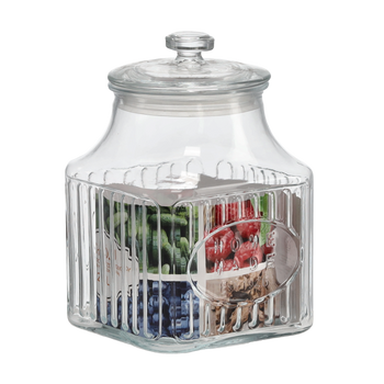 BORCAN CU CAPAC DIN STICLĂ 2,8L DECORAT CU CAPAC DIN STICLĂ *0888