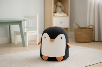 POUFF PENGUIN BLACK 28 x 34 CM