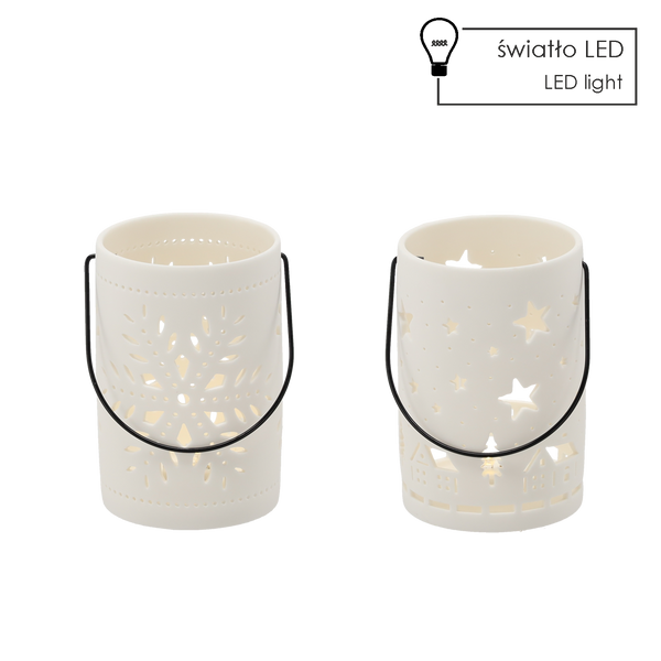 FIGURKA BOŽONAR. - LAMPION 8,5 X 8,5 X 13,2 CM MIX VZOROV LED balenie=6ks *1544