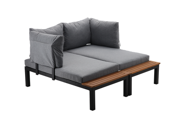 SET DE MOBILIER DIN ALUMINIU MODULAR "LAGOON" - MASĂ /WIM9841/ + 2 CANAPELE /WIM9834 x2/