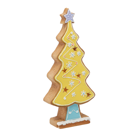 FIGURKA BOŽONAR. - CHOINKA Z PIERNIKA ŽLTÁ 23,8 X 9,8 X 53,6 CM LED *1384