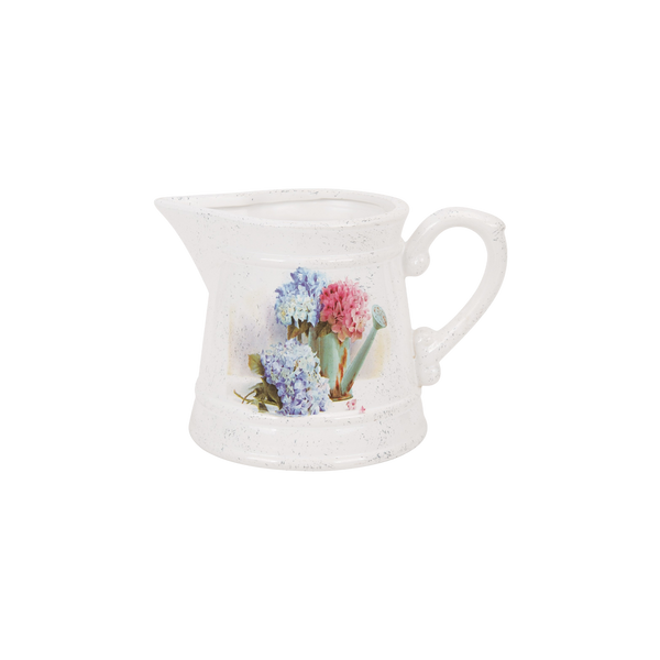 OSŁONKA CERAMICZNA NA DONICZKĘ DZBANEK 24 x 17 x 16,5 CM BIAŁA MIX WZORÓW *5849