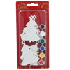 SET DE 6 ORNAMENTE DE Crăciun 10 CM PENTRU ÎNDEPĂRTARE "FA -L TU" CU 6 CULORI ȘI PENSUL MIX 6 MODELE *8969