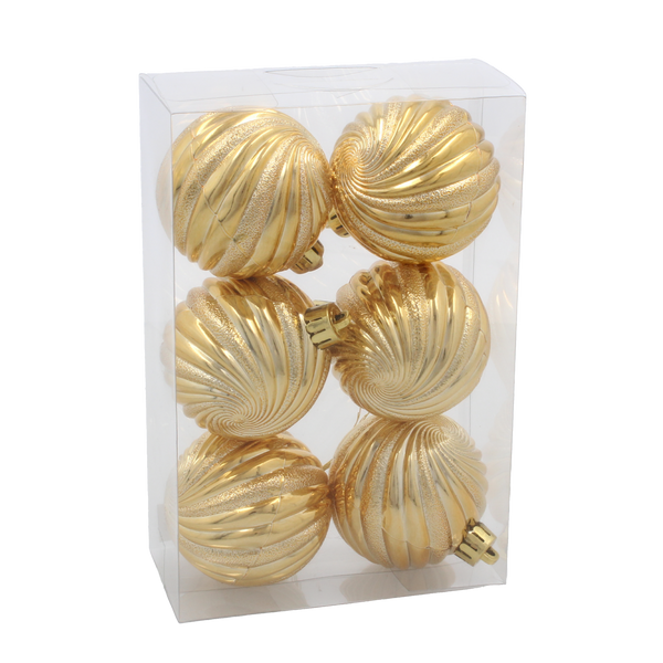 KPL. 6 BOMBEK 6 CM RED / GOLD / SILVER *3849