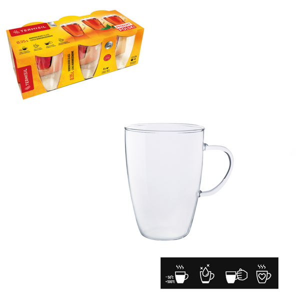 SET DE 6 CĂNI TERMOREZISTENTE 0,35L CU MÂNER AGATA *6912