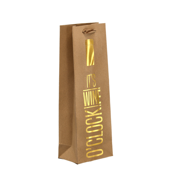 GIFT BAG FOR WINE BROWN 36 X 12,5 X 8,5 CM PACK=48PCS