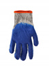 SET OF 10 GARDEN GLOVES RED/BLUE LATEX COATED