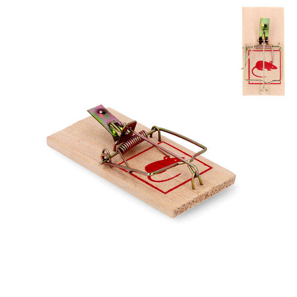 PUŁAPKA NA MYSZY DREWNO 9,5 x 5 CM opak=48szt *3545