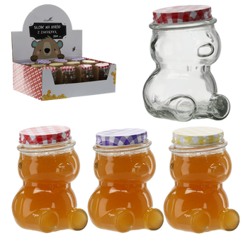 JAR BEAR WITH LID 300ML DISPLAY = 12PCS