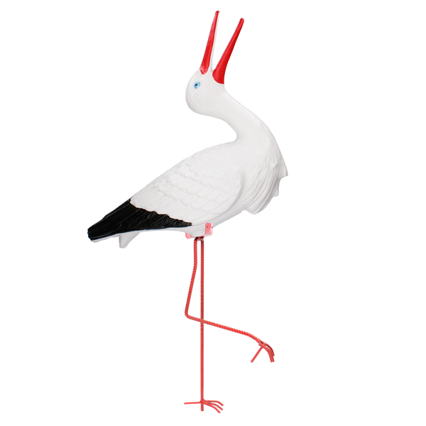 SMALL PLASTIC STORK ON WIRE