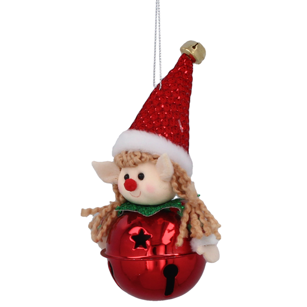 CHRISTMAS DECORATION - BELL ELF MIX DESIGNS 5 x 12 CM