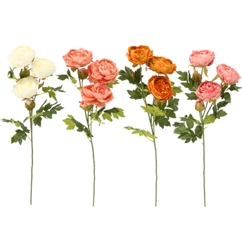 ARTIFICIAL FLOWER - 5 PEONIES 74 CM MIX COLORS