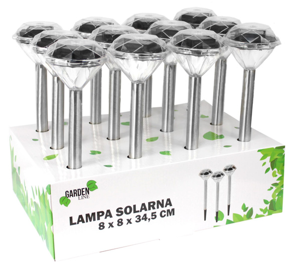 LAMPA SOLARĂ DIAMANT 8 x 8 x 34,5 CM disp.12buc *0618