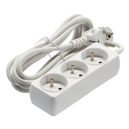 EXTENSION CORD POWER STRIP 3 SOCKETS 3M WHITE