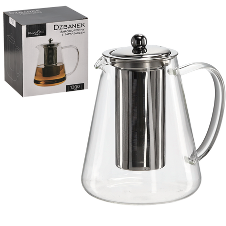 SKLENICA ODOLNÁ VÚČI TEPLU SO ZÁPARZACOM A KOVOVÝM VÍKOM 1300 ML *1571